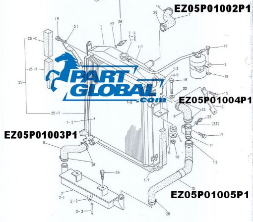 EZ05P01005P1 | HOSE RADIATOR