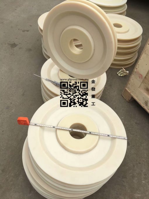 Uni-PLS-14.56-NY | PULLEY NYLON 14.56" A:380 B:114 C:19 D:40 E:52 Bearing 5012
